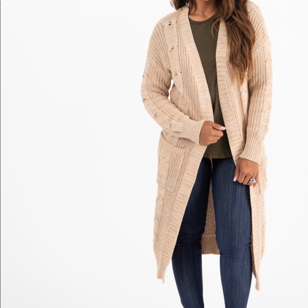 Agnes & Dora | Heathered Camel Dreamy Duster - Picture 2 of 6